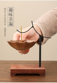 茶漏茶滤茶道配件创意雨伞架子陶瓷茶渣过滤器泡茶分茶器茶水分离