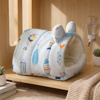 Hamster Bed and House with Removable Cushion, Square Shape Hamster Sleeping Bag, Winter Warm Sugar Glider Bed for Small Animal Pets
