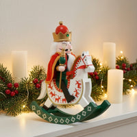 Nutcracker on Rocking Horse Collectible Nutcracker with Rocking Horse Indoor Tabletop Ornament for Mantel