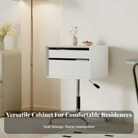 Retro Design Bauhaus Design Storage Cabinet Multi-Functional Century-Century Modern End Table Sturdy Nightstand with Storage Drawer Easy Assembly for Vinyl Collectors, Living Room, Office