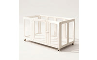 Transparent Pet Fence with Wheels Indoor Dog Fence with Door Portable