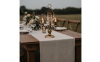 French Style Table Candelabra Wrought Metal Candelabra 4-Arm Crystal Candle Holder for Wedding, Living Room