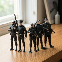 5 Pieces Hand-Painted Police Officer Miniature Figure Miniature Police Figures Detailed Diorama Figure Realistic for Collectors