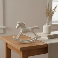 Cast Iron Rocking Horse Farmhouse Decor Creature Figurine for Living Room, Study