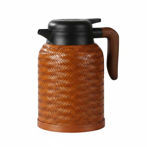 Bamboo Thermal Pot Pouring Spout Thermal Kettle Black Lid