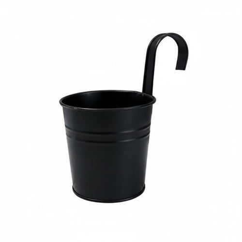 Balcony Railing Planter Sturdy Hanging Metal Flower Pot Drainage Hole for Patio