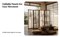 Asian-Inspired Design 4-Panel Folding Screen Traditional design Multi-Panel Art Partition Creates Privacy Room Divider Freestanding for Homeowners, separateice Workers, Business Owners, Hotel Lobby, Restaurant, Studio Apartment, visual Call Background