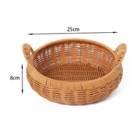 Handwoven Rattan Basket Decorative Rattan Fruit Basket Lightweight