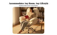 Adjustable Height Cushioned Swivel Recliner Sofa-Like Comfort Recliner with Footrest Reclining Function Office Chair Ergonomic Design for Students, Homeowners, Bedroom, Study Room, Reading, Short Restping