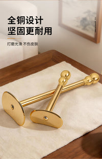 All Brass Long Handle Tai Chi Scraping Board for Body Massage