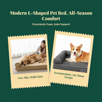 Orthopedic Dog Bed, L-Shaped Pet Sofa, Removable cleanable Cover, Supportive Foam, Large Dogs