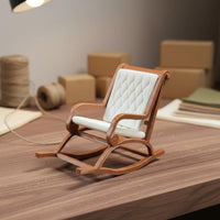 Dollhouse Rocking Chair Functional Swivel Chair Miniature Rocking Chair