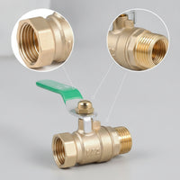 Brass Ball Valve with Lever Handle Compact Inline Shutoff Valve with Bracket Plumbing Fitting Quarter-Turn Full Port