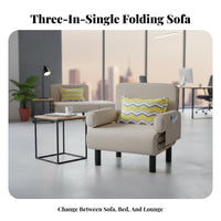 Single Sleeper Ottoman Foldable Folding Bed Portable space-saving for Guests, Adults, Small Spaces, Bedroom
