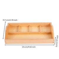 Natural Wood Educational Tray Compartmented Wooden Tray with Handles Lightweight Sturdy for Children, Teachers, Playroom