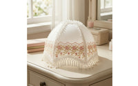 Floral Lace Lampshade Romantic Lampshade with Beaded Tassels Translucent