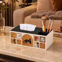 Leather Tissue Case Modern Minimalist 24x13x9.5cm Living Room Car Stylish