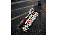 Organized Socket Wrench Set with Hard Hard-Shell Case Polished Socket Wrench Set Tool Kit 72-Tooth for DIYers, Home Garage
