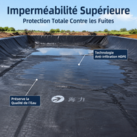 50m Black HDPE Tarpaulin, Anti-Infiltration PEHD Geomembrane Waterproofing Membrane for Outdoor Ponds, Pools and Water Tanks, UV Resistant