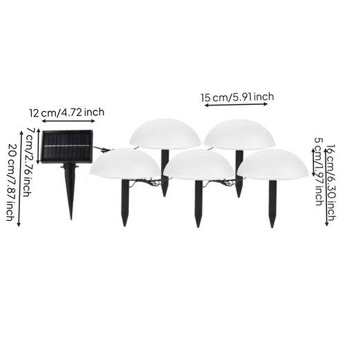 5 Pieces Solar Hemisphere Light & Simple to Install Outdoor Lighting IP65