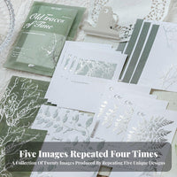 20 Pieces Embossed Decorative Paper Writable Vintage Look Journaling Paper DIY Decoration Relief Print Note Cards for Crafters, Students, Card Making