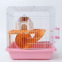 Hamster Cage and Pet Carrier, Square Shape Wire with Base, Multi-Level Hamster Cage Suitable for Hamsters Outdoor Use