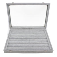 Medium/Large Jewelry Box with Lid, Ice Flower Velvet, for Necklaces, Rings, Earrings, Bracelets, Storage and Display