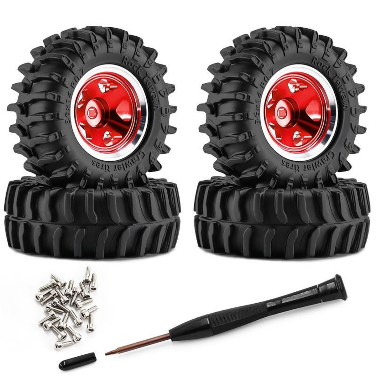 4 Pieces Wheel with Tire Tire and Wheel Set Heavy-Duty Beadlock Wheels for SCX30