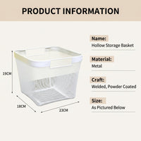 Storage Baskets with Iron Wire Construction for Fruit and Vegetable Large Portable with Handle for Families
