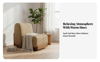 Upholstered Wood Frame Armchair Nordic Design Single Sofa Textured Upholstery Breathable Fabric for Readers, Living Room, Office