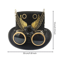Steampunk Top Hat Retro-Fantasy Top Hat with Goggles Felt-Like for Cosplayers, Theater Performances