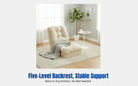Lazy Sofa Bed, Foldable Woven Mat, Adjustable Backrest, Waterproof Fabric, Living Room, Bay Window