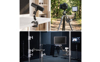 360-Degree Rotating C-Clamp with Ball Head Multi-Functional Versatile Arm Bracket Adjustable Clamp Mount with Thread Adapters Stable for Photographers, Videographers, Streamers, Desk, Studio, Rigging Setups