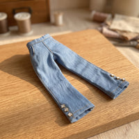 Doll Denim Pants with Flower Details Stylish Clothing Easy to Dress for   Dolls