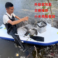 充气水鸡水上浮台拉丝钓鱼充气钓鱼平台充气折叠户外野钓耐磨耐刮