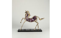 Horse Sculpture with Crystal Rearing Horse Sculpture Minimalist for Entryway