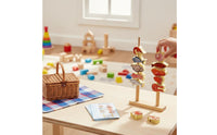 Color & Shape Recognition Wooden Lacing Beads Set Develops Fine Movement Skills Fruit Stringing Toy Hand-Eye Coordination Child-Centered Threading Game Made of Wood for Preschoolers, Toddlers, Kids