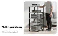 Locking Casters Mobile Amplifier Shelf Space-Saving Multi-Tier Audio Rack Heavy Duty High-Fidelity Equipment Stand Adjustable Shelves for Audiophiles, Audio System Enthusiasts, Home Theater