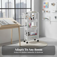 3-Tier Rolling Cart Large Capacity 3-Tier Rolling Rack Deep Baskets for Students