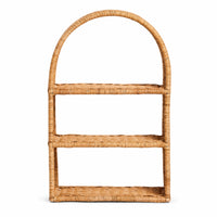 Wicker Wall Shelf Woven Three-Tier Wall Shelf Space-Saving Furniture for Living Room