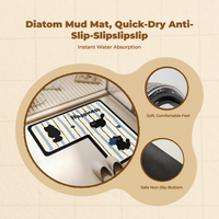 L-Shaped Diatom Mud Bath Mat Non-Slip Quick-Dry Rug