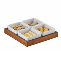 Compartmentalized Design Snack Platter with Stand Removable Dishes Multi-Compartment Food Platter Compartment Serving Dish Set Dishwasher Safe for Restaurants