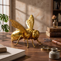 Bee Figurine Gold-Colored Resin Bee Figurine Detailed Form