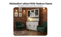 Coffee Bar Cabinet Multi-Functional Coffee Beverage Bar Stable Structure Kitchen Buffet Cabinet for Restaurant Owners, Homeowners, Dining Room