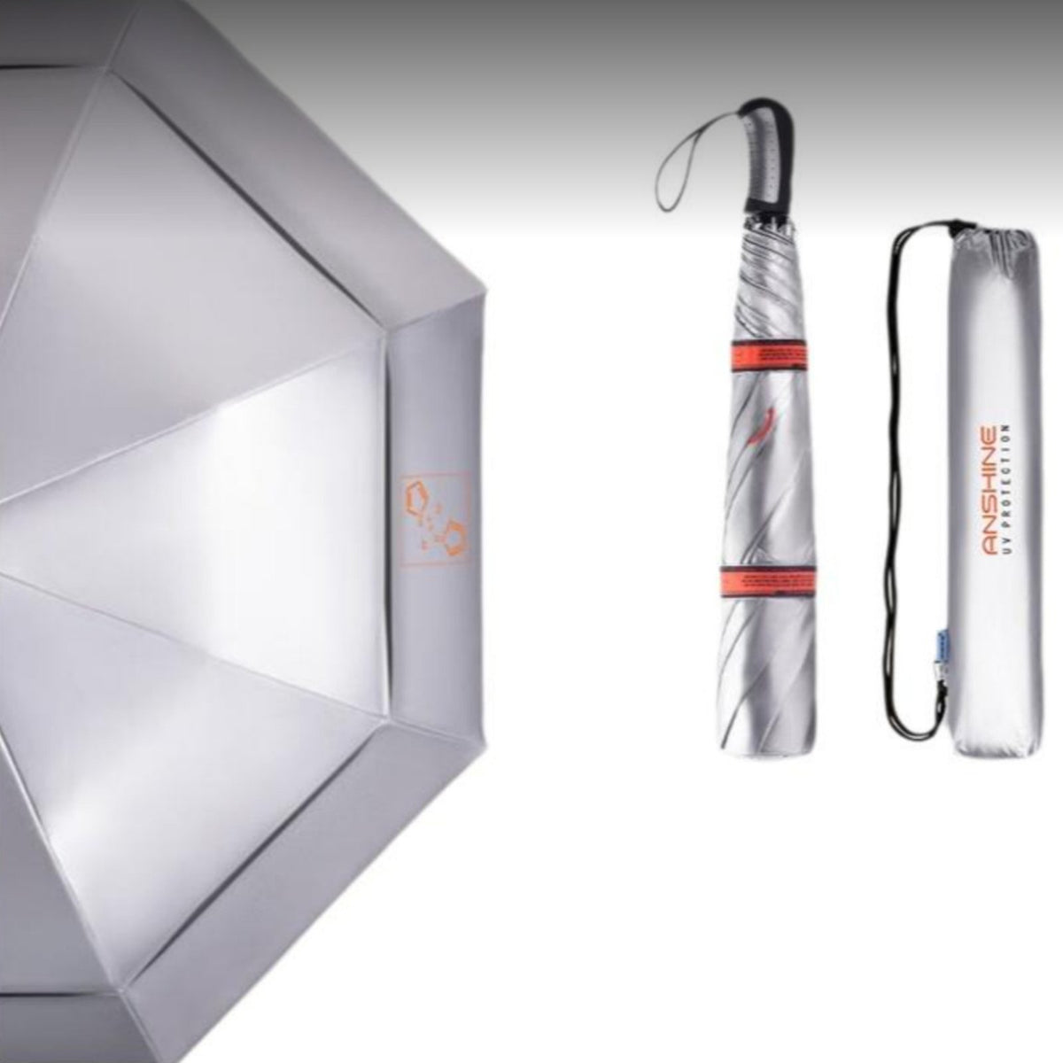 Large Automatic Sunblock Umbrella, Double Canopy, UPF50+