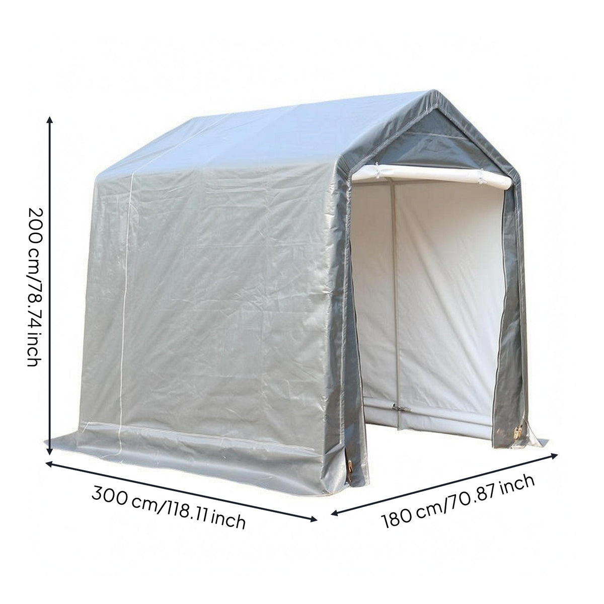 Storage Shelter Tent Gray Cover Storage Canopy Interior