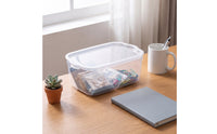 Storage Bin with Lid Transparent Plastic Box with Lid Lidded Organizer Box Slimline Transparent Storage Container Stackable
