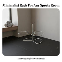 Space Saving Exercise Ball Rack Sturdy Metal Frame Exercise Ball Stand Tidy Organizer Stable Design for Fitness Center