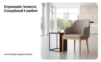 Upholstered Shell Chair Integrated Armrests Upholstered Single Sofa Comfortable Padding Multiple Color Choices for Living Room