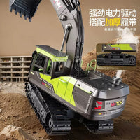 2.4G Remote Control Excavator Toy, Large Alloy 3-in-1 14-Channel Electric RC Digger